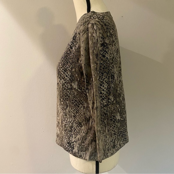 Y2k metallic snake print long sleeve top - Picture 4 of 6